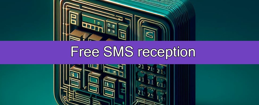 free SMS reception, 1970's sci virtual number, studio light, on an emerald colored background